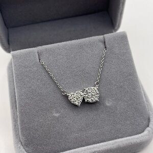 0.50 CT Round Cut VS1 Lab Diamond 925 Sterling Silver Heart Eternity Nec…